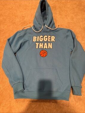 Light Blue 'BIGGER THAN' Basketball Graphic Hoodie - Boy’s